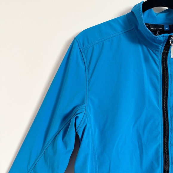 J.LINDEBERG Blue Black Soft Shell Windbreaker Jacket Full Zip - Picture 2 of 15